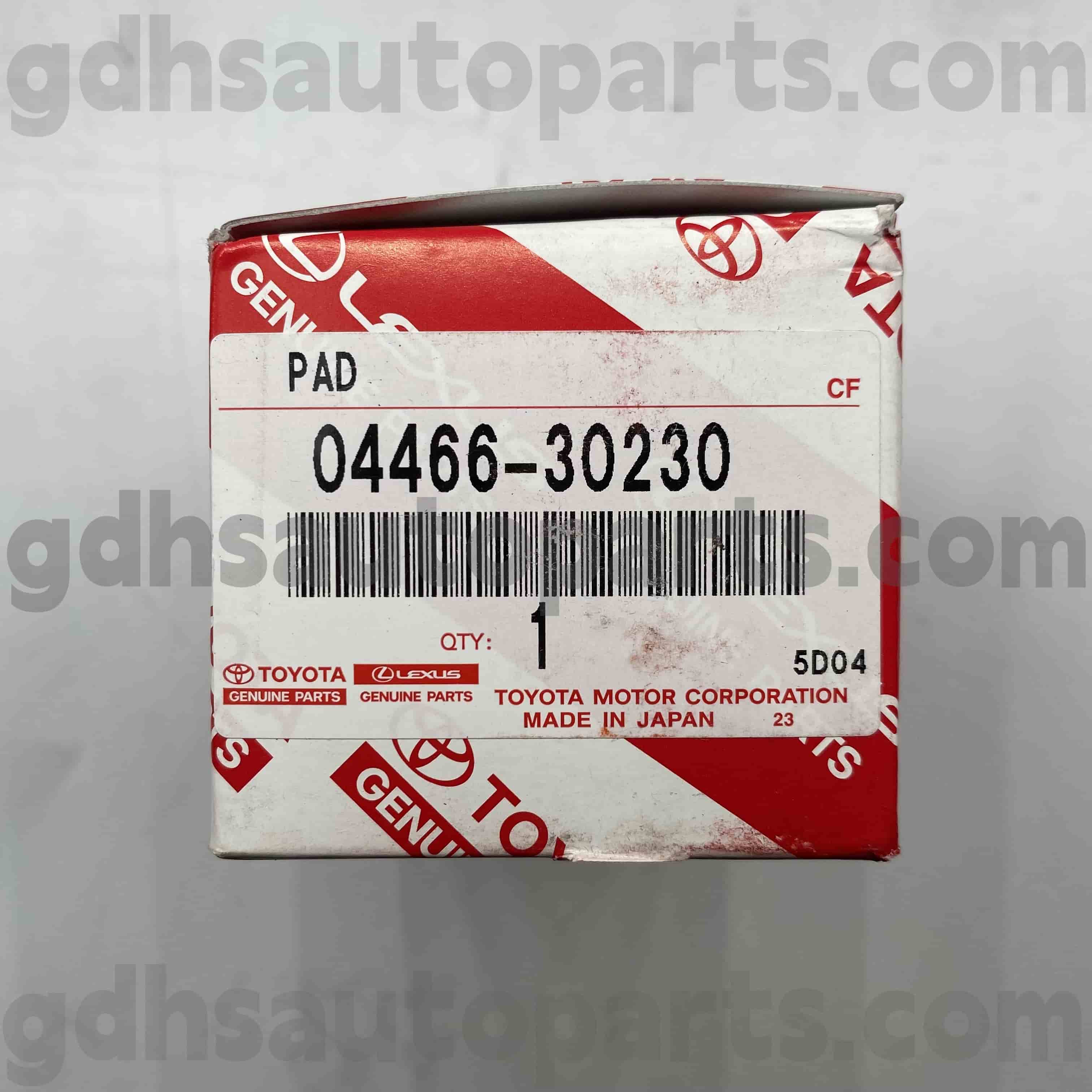 04466-30230トヨタX、クラウン、Reiz Chassis No。の本物の部品リアブレーキパッドGRS20＃GRX13＃